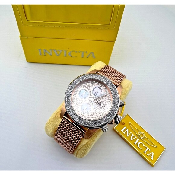 INVICTA Pro Diver Lady 40mm Rose Gold Stainless Steel Crystals 33385 Works *READ - Picture 2 of 14